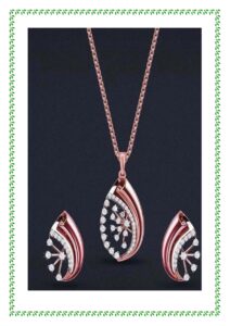 Pendant set with rose gold