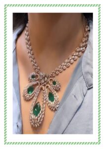 green Diamond necklace with attractive design