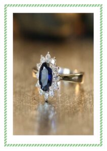 Blue diamond sun shape ring