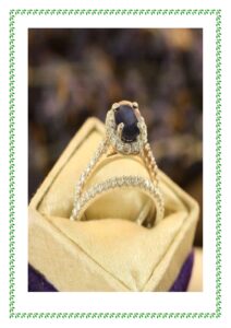 2 Layer Blue Diamond Gold Ring