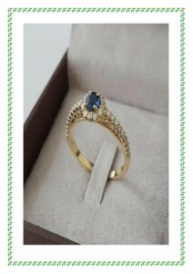 Blue Diamond Ring with fix diamond