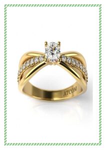 Gold diamond ring with multi layer
